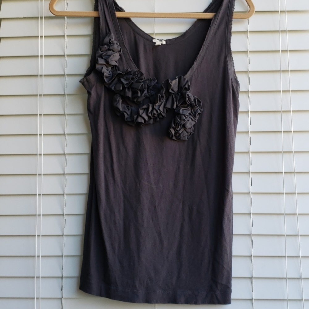 Jcrew ruffle gray tank, size M